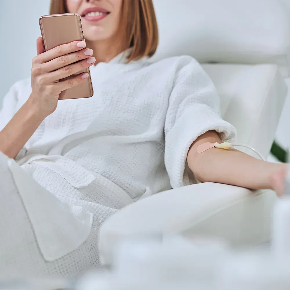 Careful preparation for an IV therapy appointment in Chiswick